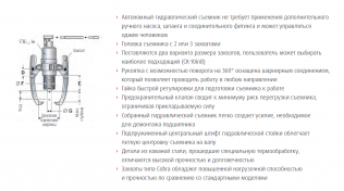 Подшипник Съемники подшипников Раздельный гидросъемник CK-105 с клещами стандартной длины с усилием 15 т. по выгодным ценам Ливны